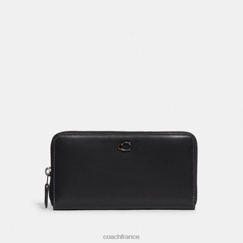 Coach femmes portefeuille zippé accordéon v5/noir HHR6J327