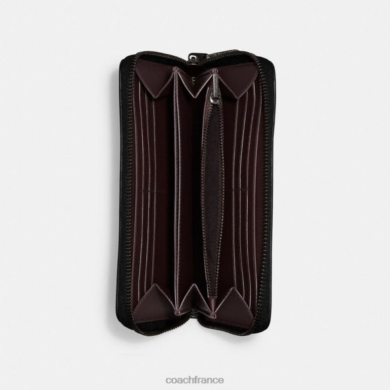 Coach femmes portefeuille zippé accordéon v5/noir HHR6J327