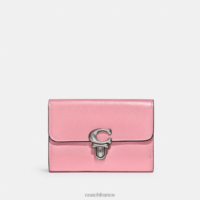 Coach femmes portefeuille moyen studio gauche/fleur rose HHR6J334