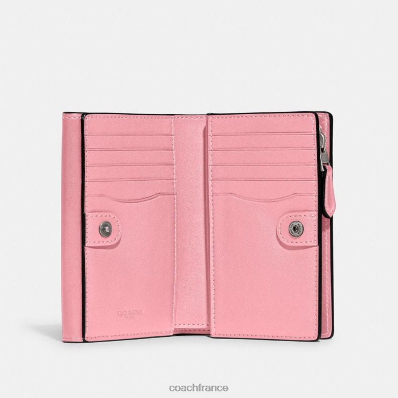 Coach femmes portefeuille moyen studio gauche/fleur rose HHR6J334
