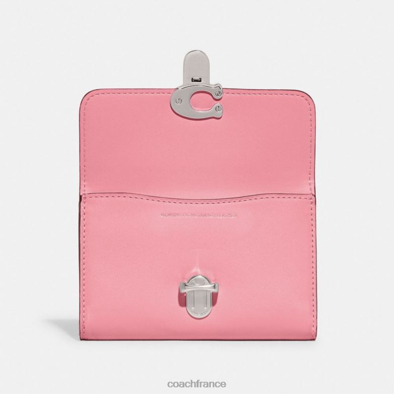 Coach femmes portefeuille moyen studio gauche/fleur rose HHR6J334