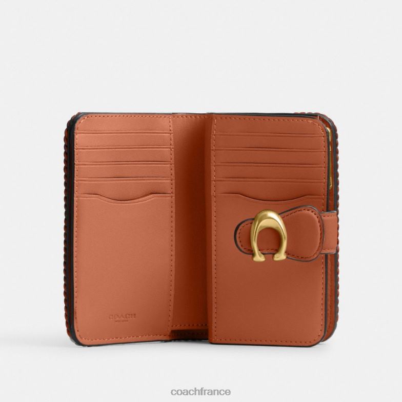 Coach femmes portefeuille moyen tabby avec tresse b4/ambre bruni HHR6J333