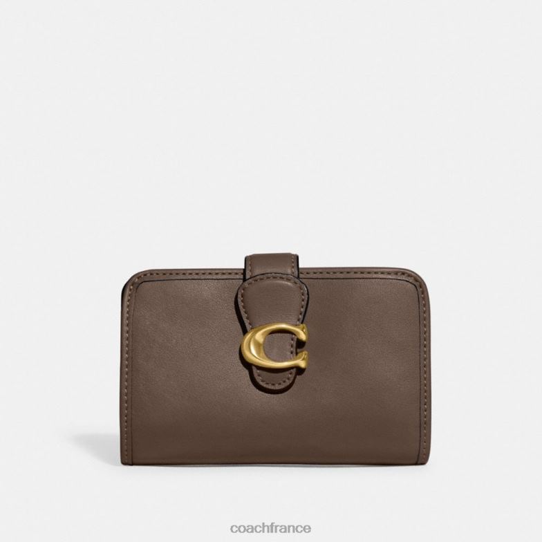 Coach femmes portefeuille moyen tabby b4/pierre foncée HHR6J338