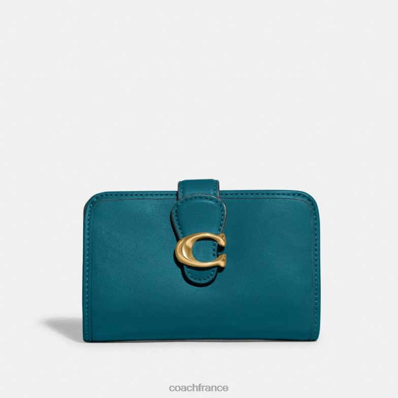 Coach femmes portefeuille moyen tabby b4/turquoise foncé HHR6J339
