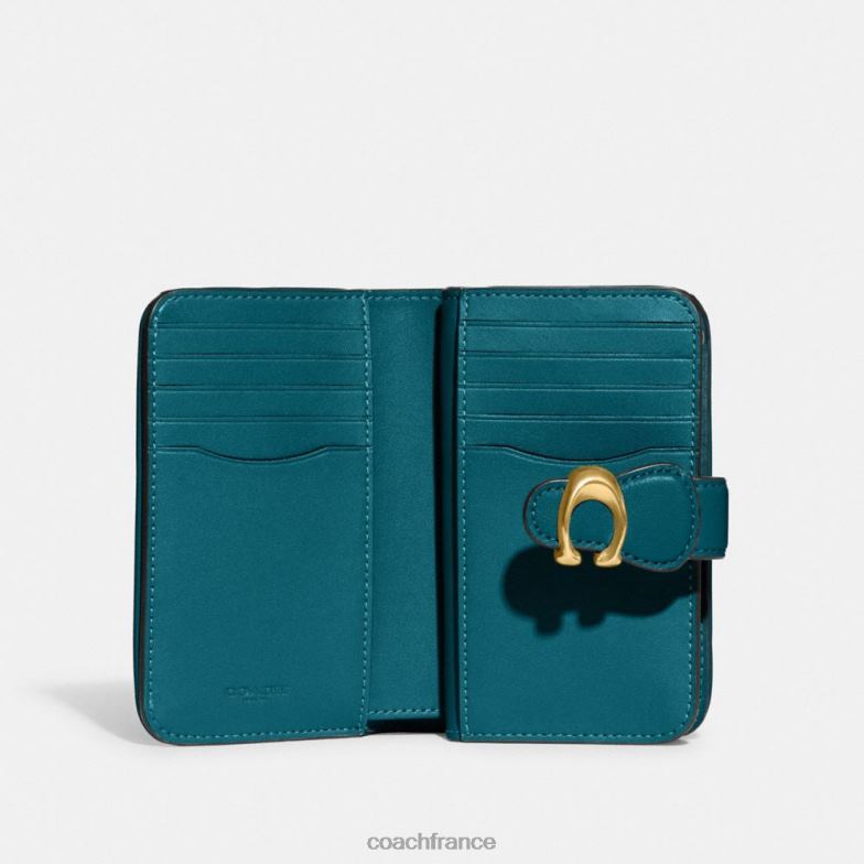 Coach femmes portefeuille moyen tabby b4/turquoise foncé HHR6J339