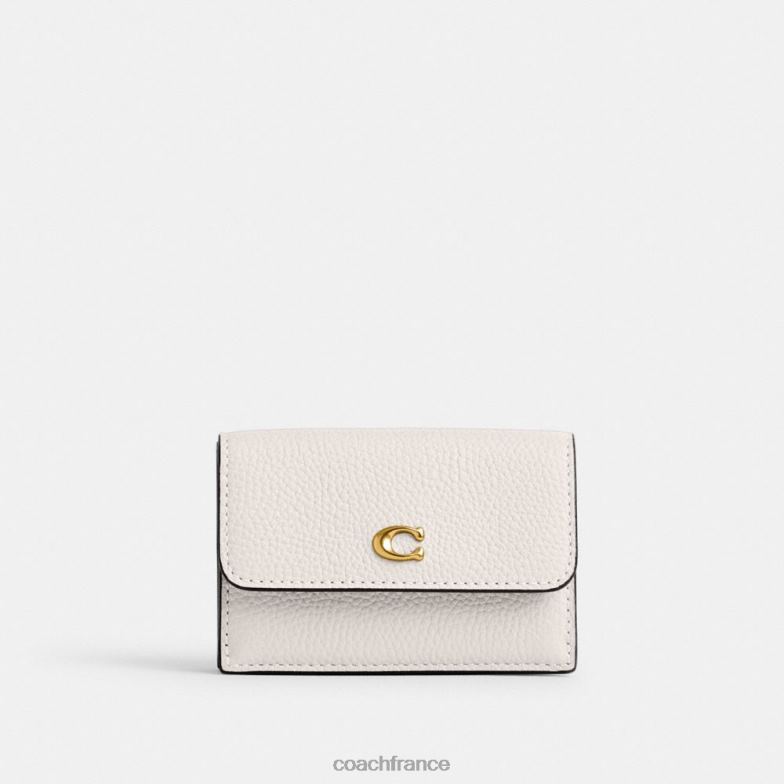 Coach femmes mini portefeuille à trois volets essentiel b4/craie HHR6J351
