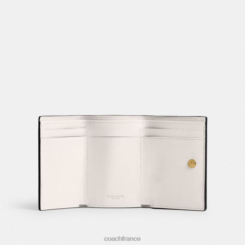 Coach femmes mini portefeuille à trois volets essentiel b4/craie HHR6J351