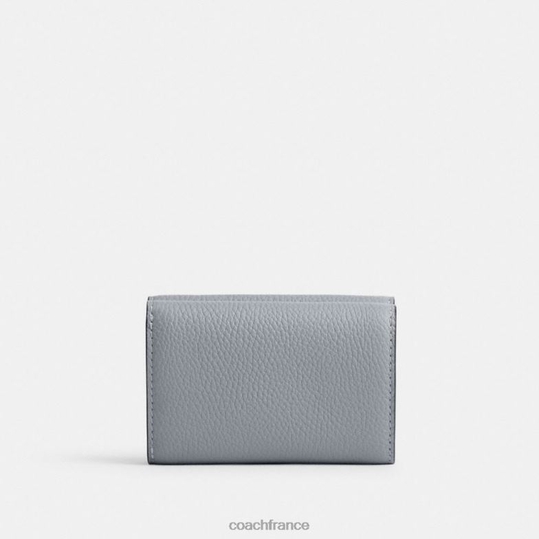 Coach femmes mini portefeuille à trois volets essentiel gauche/gris bleu HHR6J352