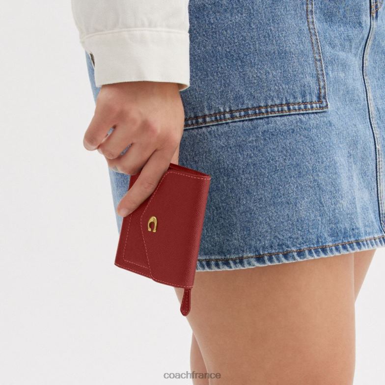 Coach femmes petit portefeuille Wyn b4/émail rouge HHR6J356