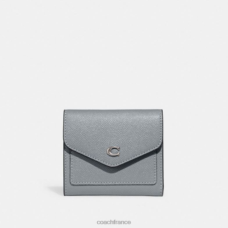 Coach femmes petit portefeuille Wyn gauche/gris bleu HHR6J350