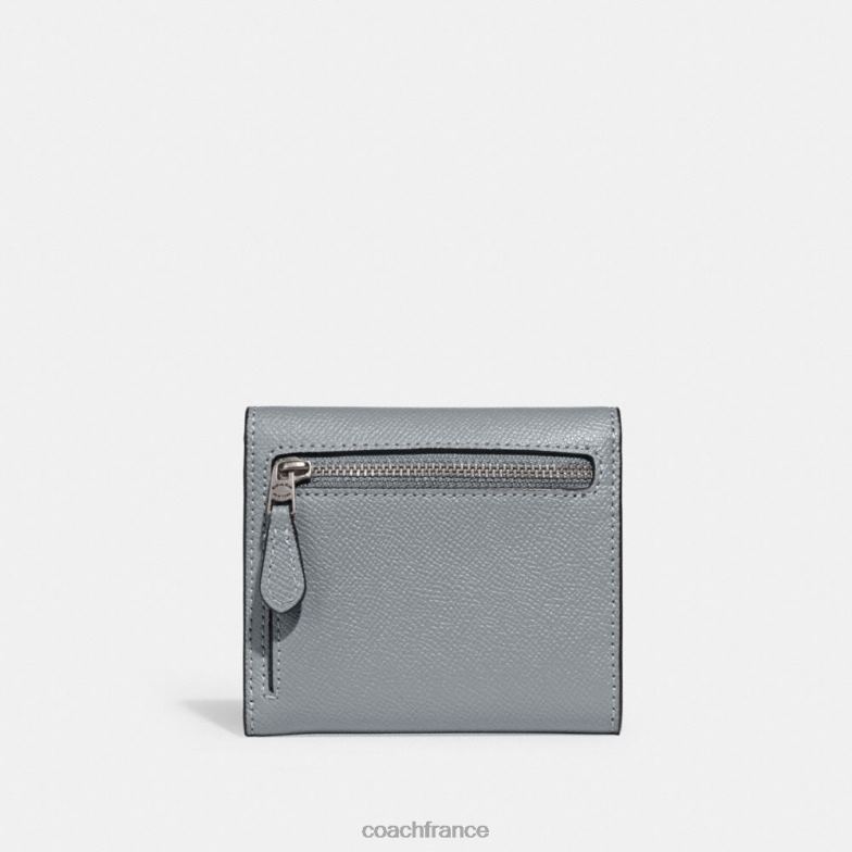 Coach femmes petit portefeuille Wyn gauche/gris bleu HHR6J350