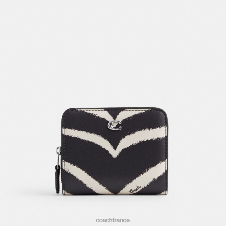 Coach femmes portefeuille à rabat avec imprimé zèbre gauche/zèbre HHR6J355