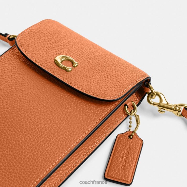 Coach femmes bandoulière pour téléphone b4/orange délavé HHR6J387