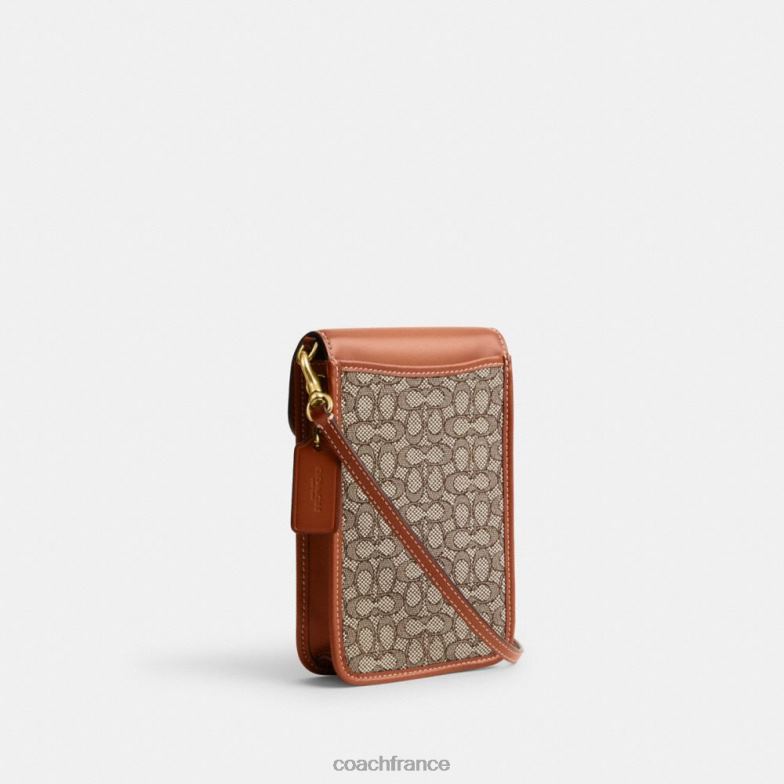 Coach femmes bandoulière pour téléphone en jacquard micro signature b4/cacao bruni amb HHR6J386