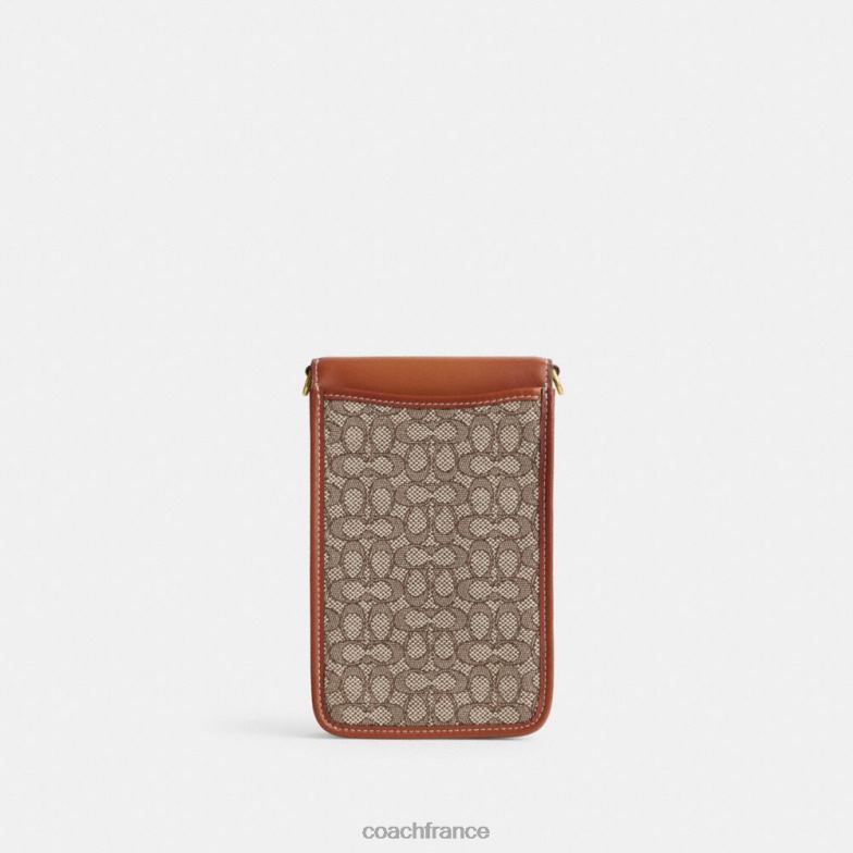 Coach femmes bandoulière pour téléphone en jacquard micro signature b4/cacao bruni amb HHR6J386
