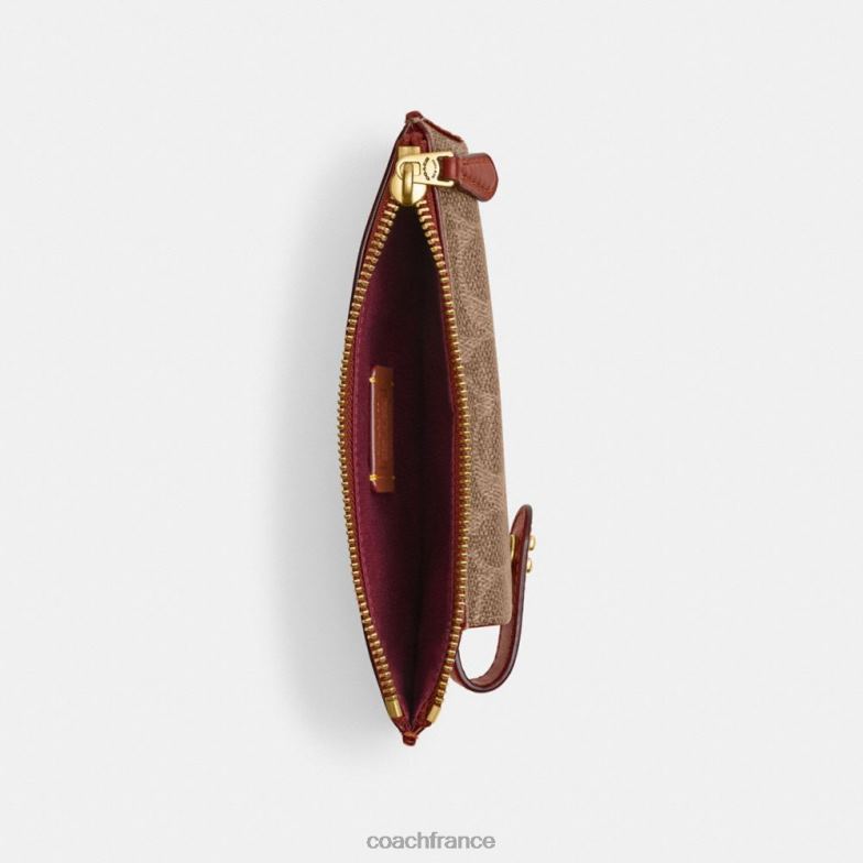 Coach femmes portefeuille pour téléphone essentiel en toile exclusive b4/bronze rouille HHR6J388