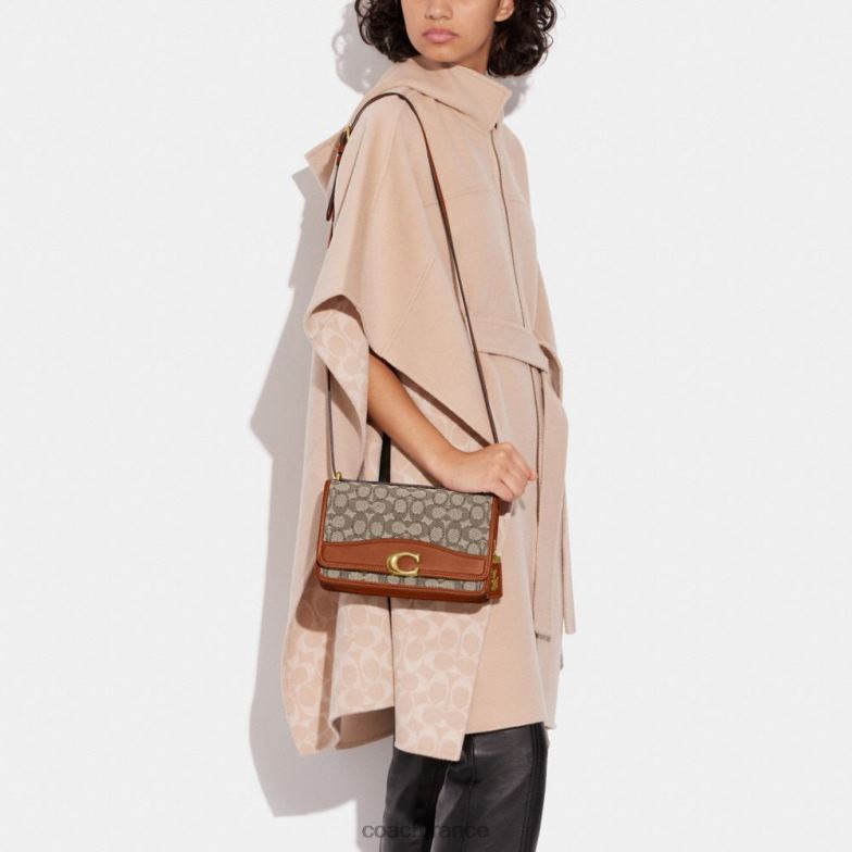 Coach femmes sac bandoulière bandit en jacquard textile signature b4/cacao bruni amb HHR6J13
