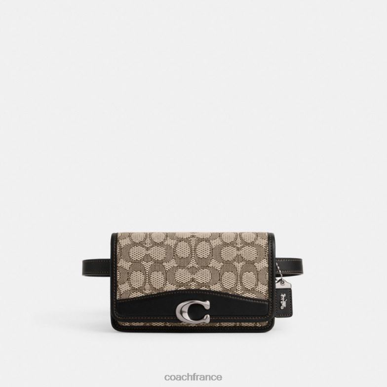 Coach femmes sac ceinture bandit en jacquard signature gauche/cacao noir HHR6J11
