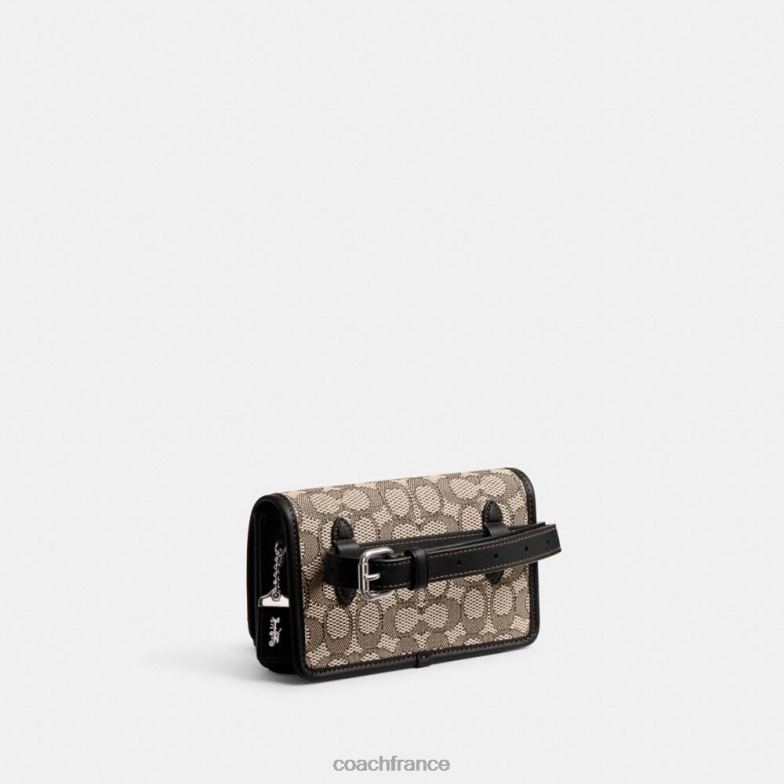 Coach femmes sac ceinture bandit en jacquard signature gauche/cacao noir HHR6J11