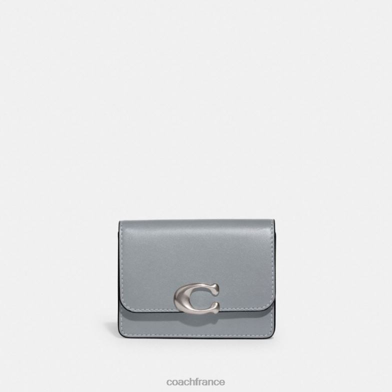 Coach femmes étui à cartes de bandit gauche/gris bleu HHR6J4