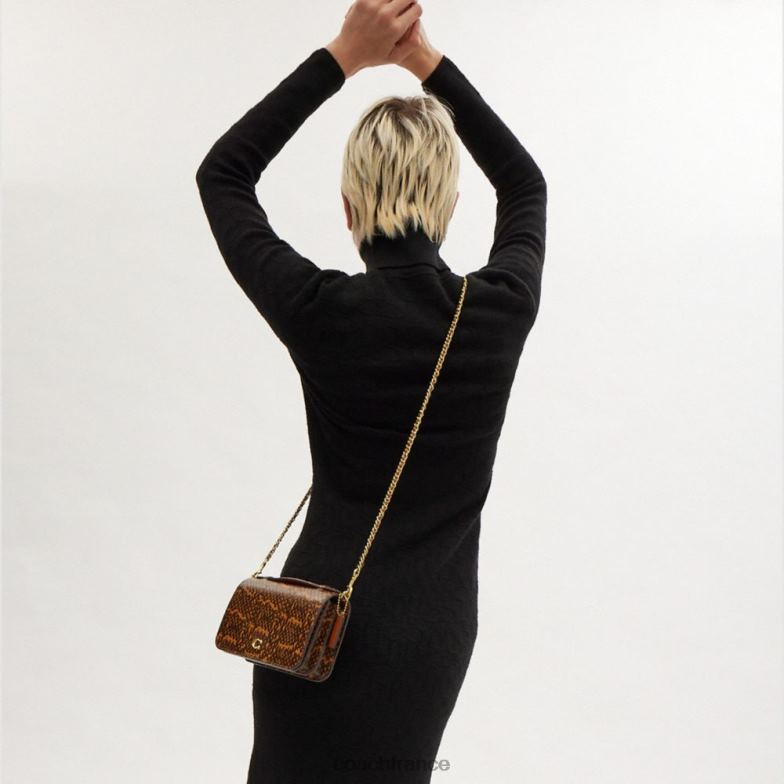 Coach femmes bea sac à bandoulière en peau de serpent b4/moutarde HHR6J228