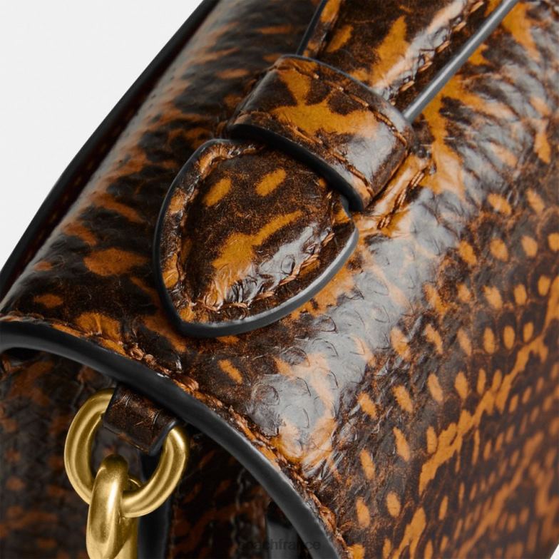 Coach femmes bea sac à bandoulière en peau de serpent b4/moutarde HHR6J228
