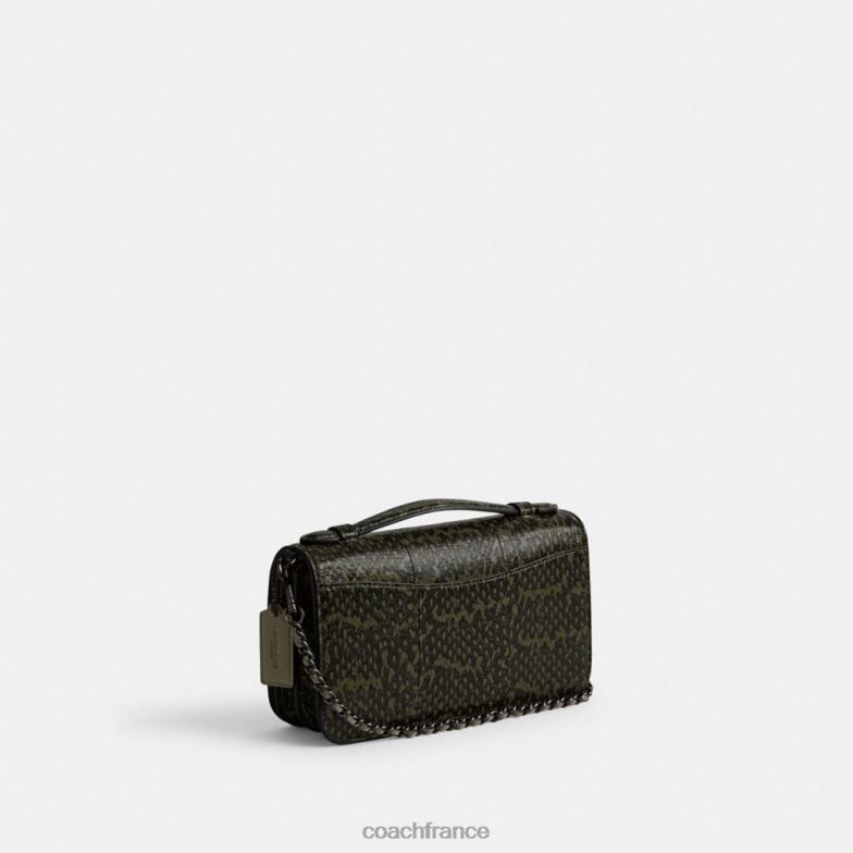 Coach femmes bea sac à bandoulière en peau de serpent v5/vert armée HHR6J222