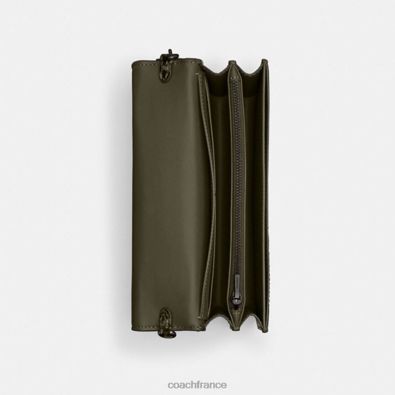 Coach femmes bea sac à bandoulière en peau de serpent v5/vert armée HHR6J222