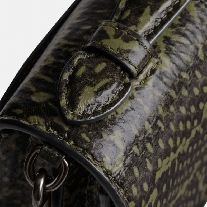 Coach femmes bea sac à bandoulière en peau de serpent v5/vert armée HHR6J222