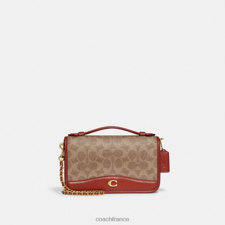 Coach femmes bea sac à bandoulière en toile signature b4/bronze rouille HHR6J244