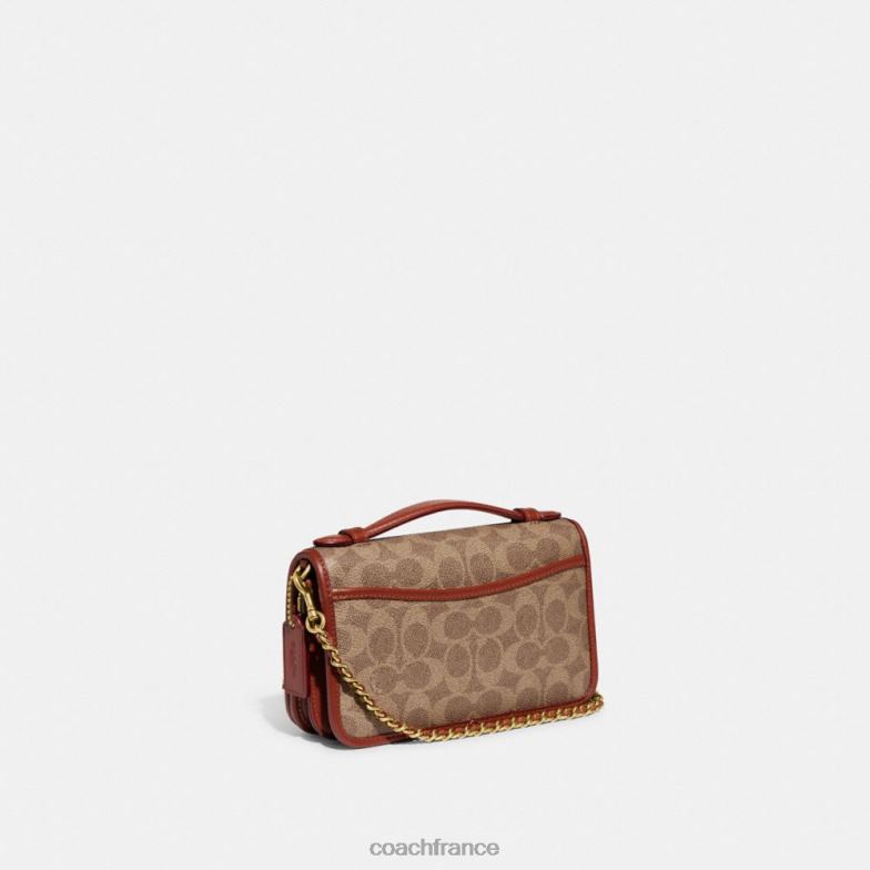 Coach femmes bea sac à bandoulière en toile signature b4/bronze rouille HHR6J244