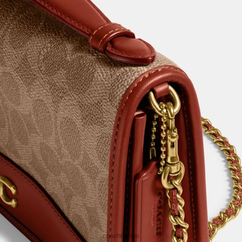 Coach femmes bea sac à bandoulière en toile signature b4/bronze rouille HHR6J244