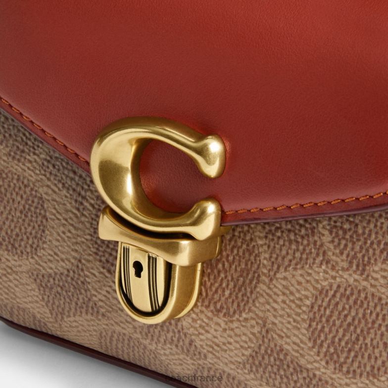 Coach femmes poignée supérieure Sammy en toile exclusive b4/bronze rouille HHR6J210