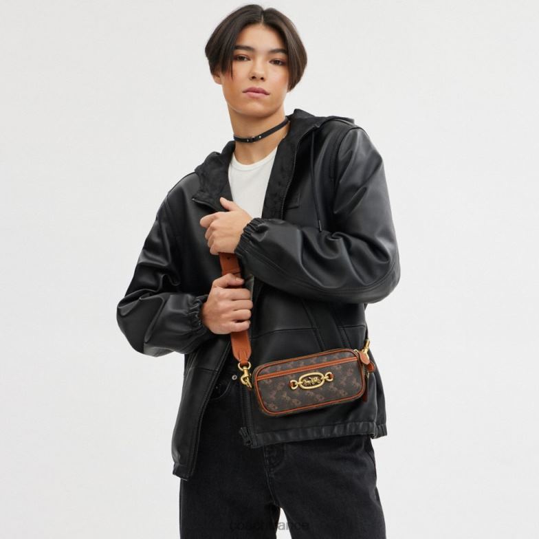 Coach femmes sac à bandoulière avery avec imprimé cheval et calèche b4/truffe ambre bruni HHR6J216