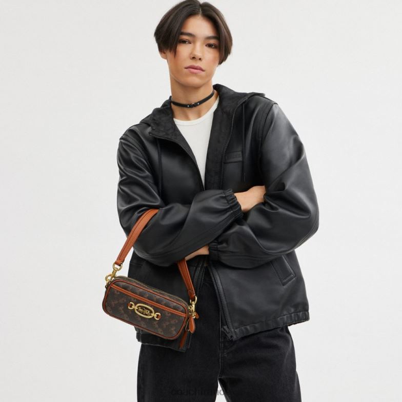 Coach femmes sac à bandoulière avery avec imprimé cheval et calèche b4/truffe ambre bruni HHR6J216