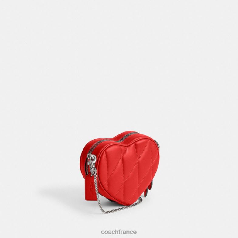 Coach femmes sac à bandoulière coeur 14 avec matelassage d'oreiller gauche/sport rouge HHR6J202