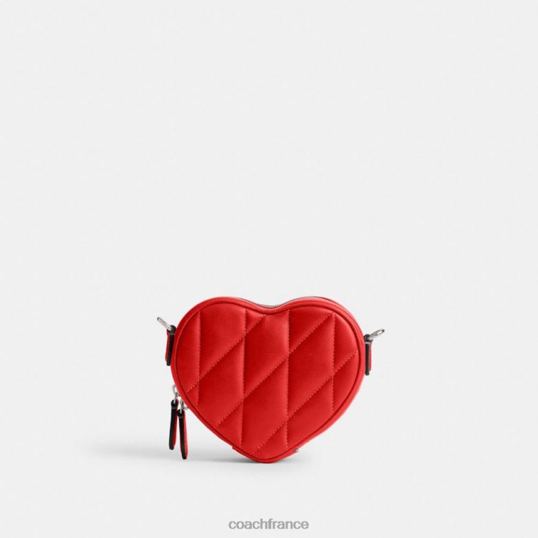 Coach femmes sac à bandoulière coeur 14 avec matelassage d'oreiller gauche/sport rouge HHR6J202
