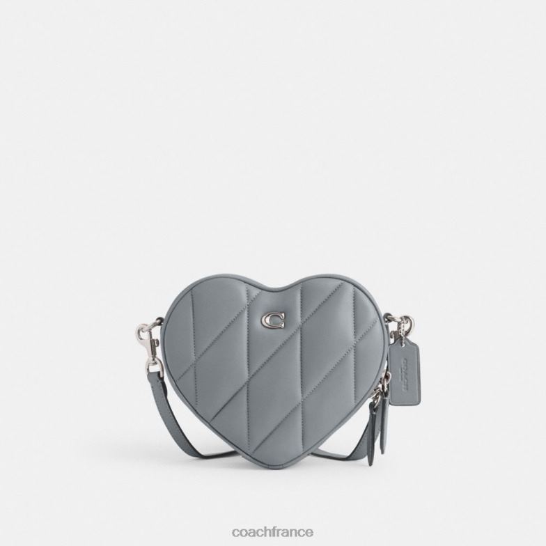 Coach femmes sac à bandoulière coeur avec matelassage gauche/gris bleu HHR6J206