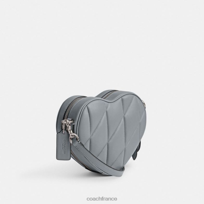 Coach femmes sac à bandoulière coeur avec matelassage gauche/gris bleu HHR6J206