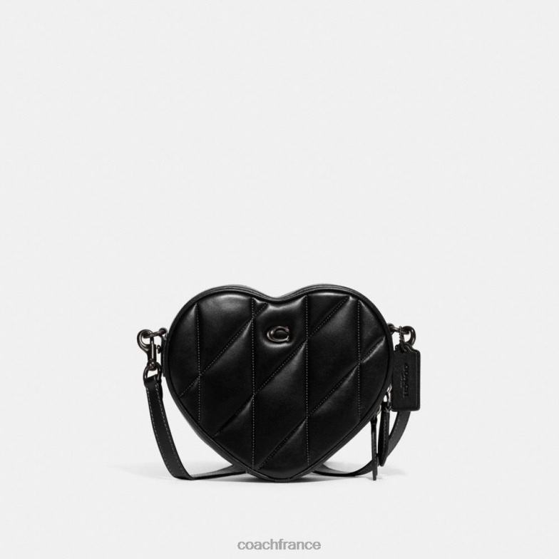 Coach femmes sac à bandoulière coeur avec matelassage v5/noir HHR6J204