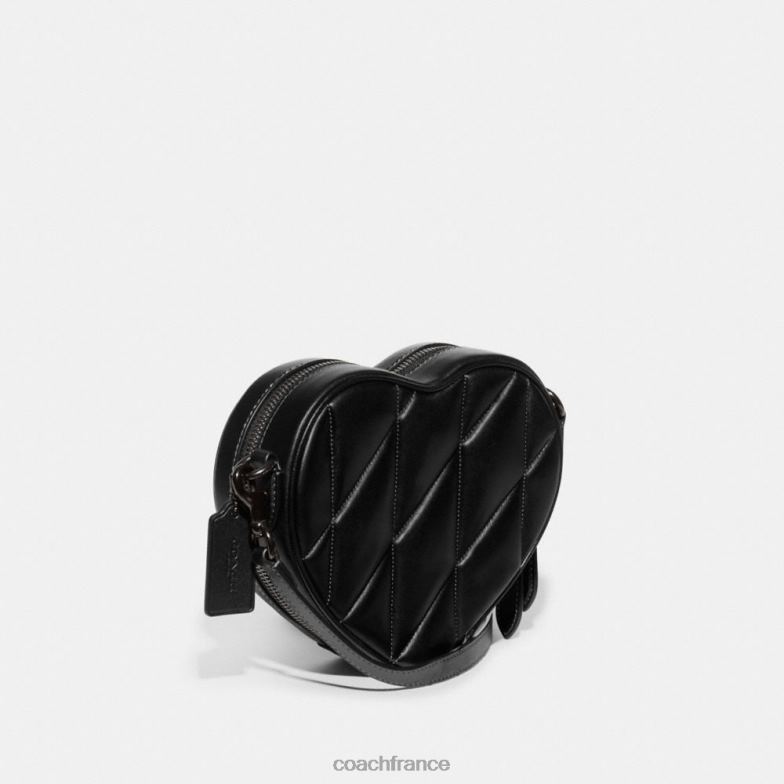 Coach femmes sac à bandoulière coeur avec matelassage v5/noir HHR6J204