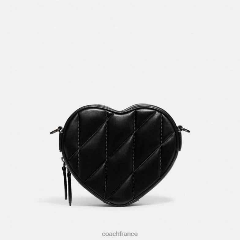 Coach femmes sac à bandoulière coeur avec matelassage v5/noir HHR6J204