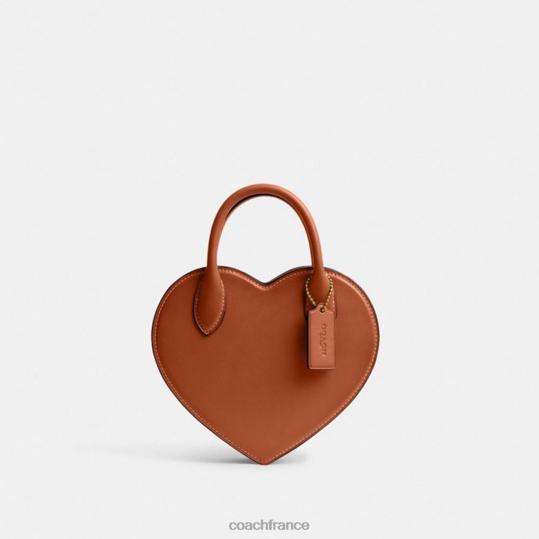 Coach femmes sac coeur en cuir régénéré b4/ambre bruni HHR6J232