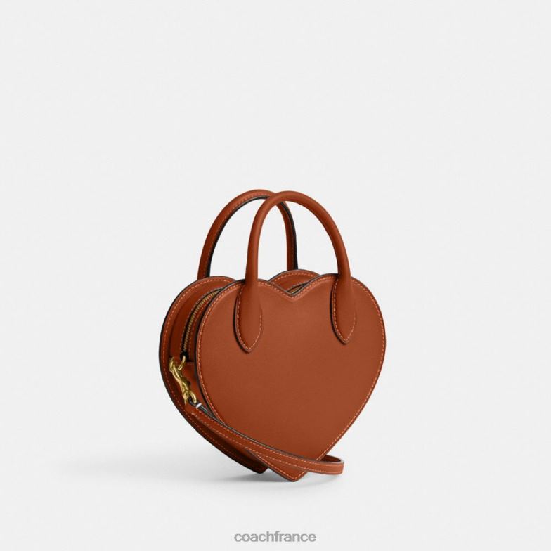 Coach femmes sac coeur en cuir régénéré b4/ambre bruni HHR6J232