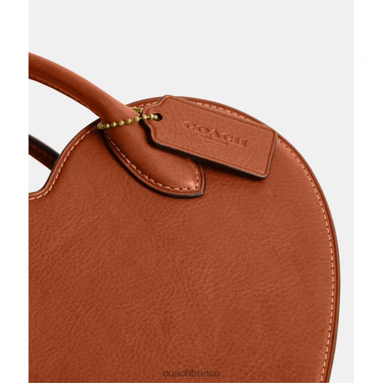 Coach femmes sac coeur en cuir régénéré b4/ambre bruni HHR6J232