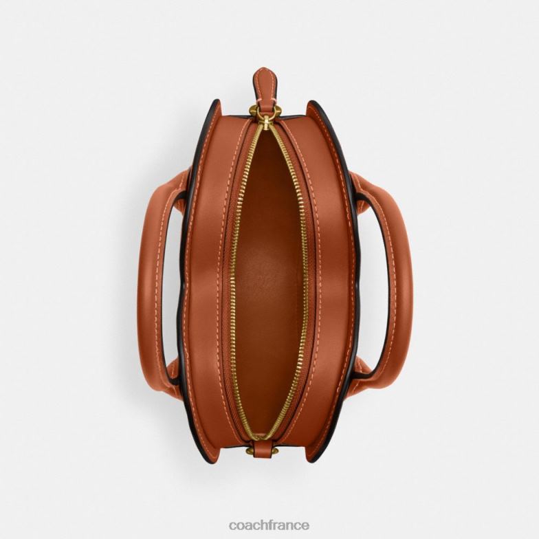 Coach femmes sac coeur en cuir régénéré b4/ambre bruni HHR6J232