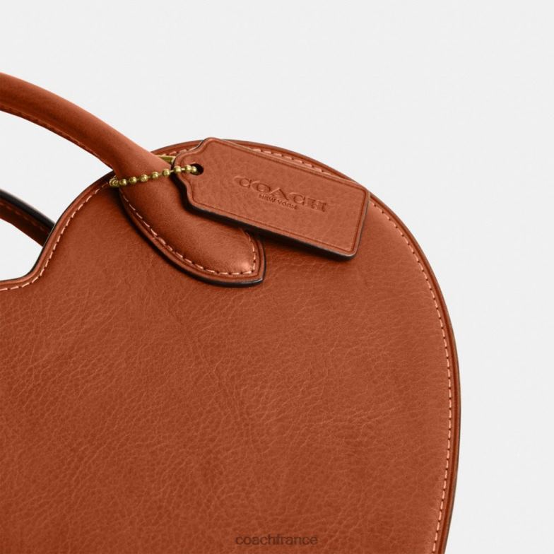 Coach femmes sac coeur en cuir régénéré b4/ambre bruni HHR6J232