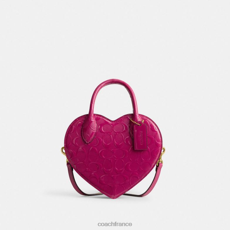 Coach femmes sac coeur en cuir signature b4/magenta HHR6J240