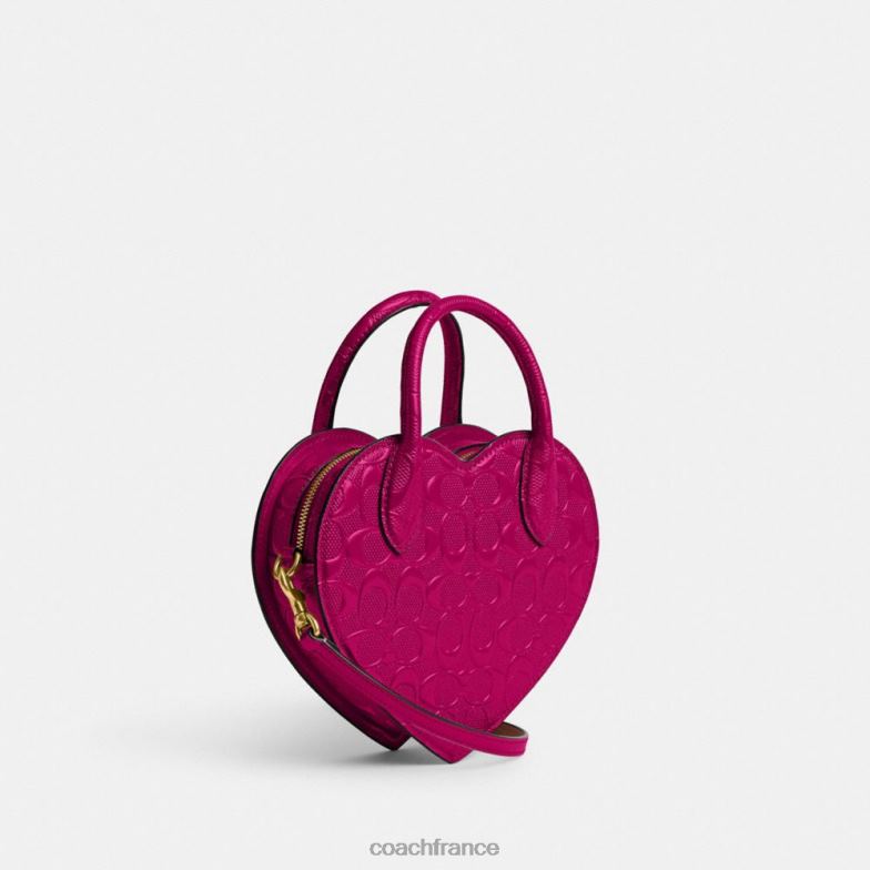 Coach femmes sac coeur en cuir signature b4/magenta HHR6J240