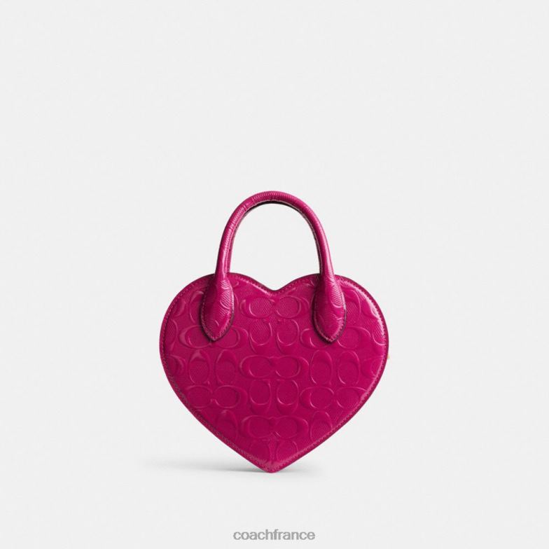Coach femmes sac coeur en cuir signature b4/magenta HHR6J240